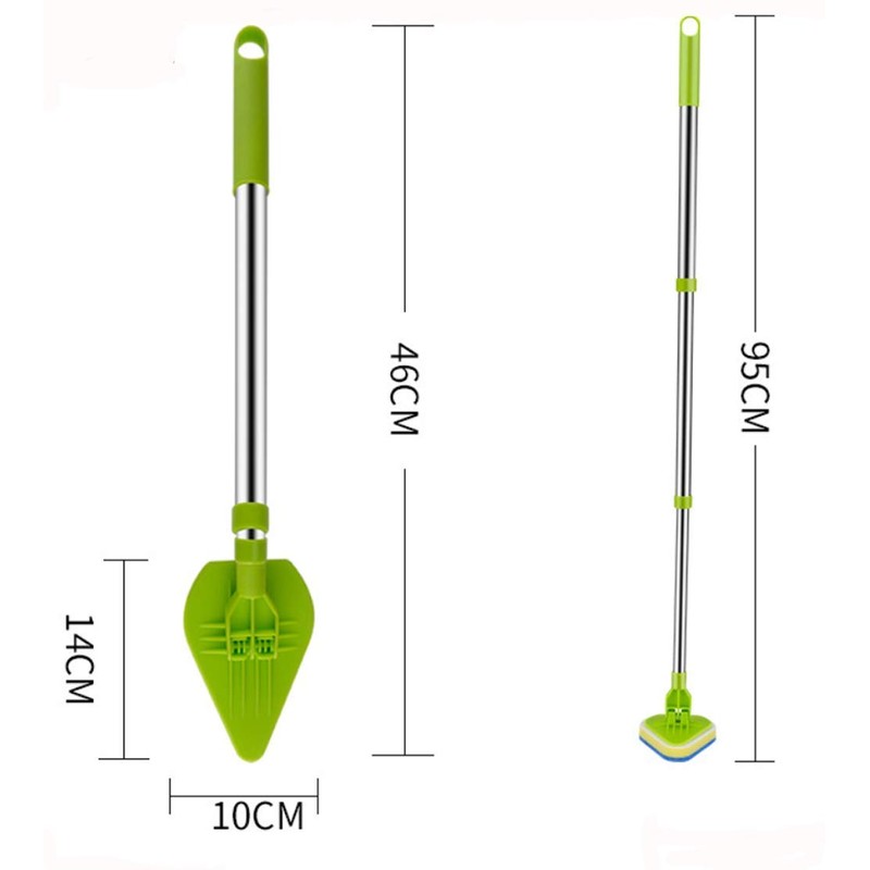 Rluii Shower Scrubber/Bathtub Cleaner and Kitchen Brush/Extendable Tile Scrubber Glass