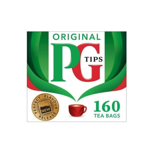 PG Tips Original 160 Black Tea Bags, Refreshing Full-bodied Taste, 60 Second Brew Time