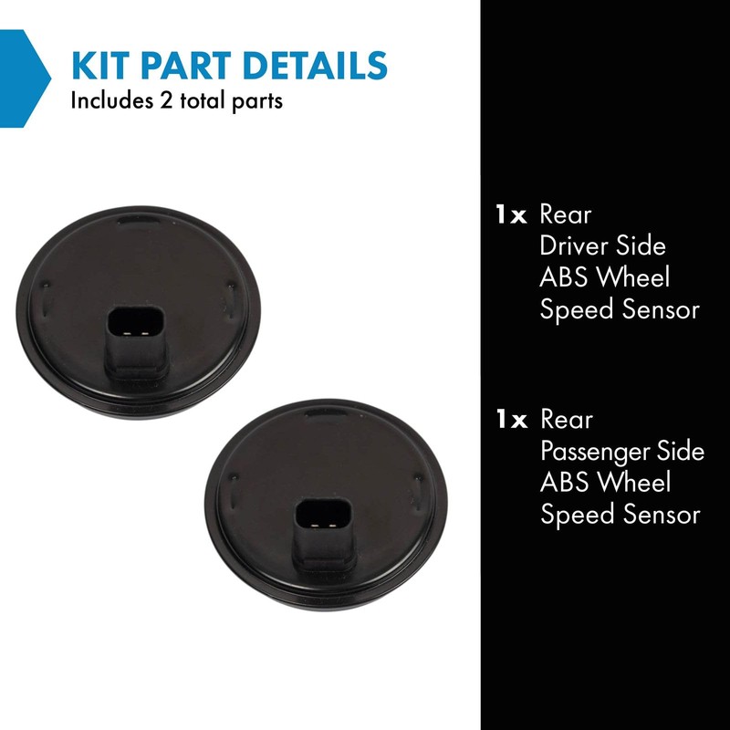 TRQ Rear ABS Wheel Speed Sensor Set Compatible with 2002-2003