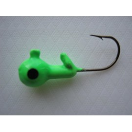 Garrett Painted Jig Heads 25 Pack (Glow in The Dark Super Glow Bright Green) (1/4#1, Gold Hook)