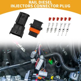 Partuto Rail Diesel Injectors Connector Plug Inner Male Female Wire Terminal Connector for Renault Plastic Black Waterproof