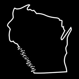 Wisconsin State Outline with Name NOK Decal Vinyl Sticker |Cars Trucks Vans Walls Laptop| White |5.5 x 5.1 in|NOK1681