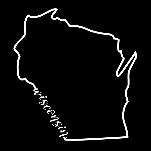 Wisconsin State Outline with Name NOK Decal Vinyl Sticker |Cars