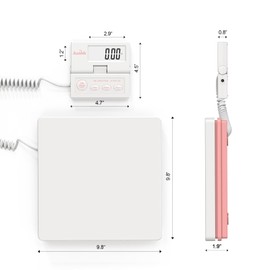 ACNHLI Postal Scales for Shipping, 110LB(50KG) Scale for Package, Three Functions: Tare,Mode and Hold, Individual Flexible Panel,with Manual and Adapter