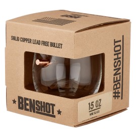 BenShot Bulletproof Wine Glass with real bullet