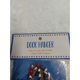 Unbranded Patriotic Red, White & Blue Star Shape Door Knob Hanger W/Bells BNWT!