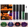4PCS Halloween Matte Liquid Lipstick Set,Green Blue Black Lip Gloss