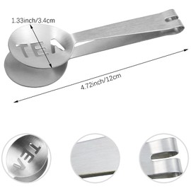 DonLeeving 4 Pcs Tea Bag Squeezer Tongs Stainless Steel Tea Bag Strainer Teabag Tong Strainer Holder for Tea Bags Ice Sugar Cubes, Silver