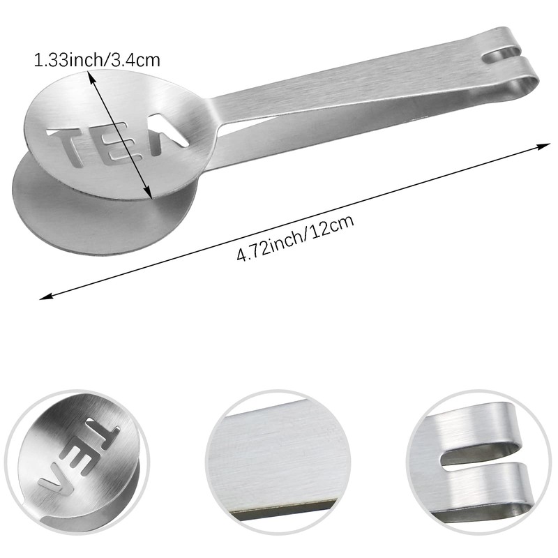 DonLeeving 4 Pcs Tea Bag Squeezer Tongs Stainless Steel Tea