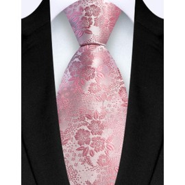 GUSLESON Dusty Rose Tie for Men Floral Fashion Wedding Necktie Business Party (1037-43)