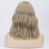 FALAMKA Blonde Wig with Bangs Short Curly Wavy Bob Wig