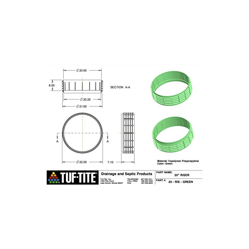 Tuf-Tite Septic Tank Riser 20"X12"