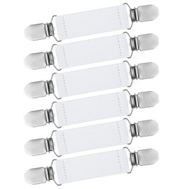 Lusofie Pack of 6 Jumper Clips Elastic Sweater Cardigan Clips Glove Clips Mitten Clips for Children Toddlers and Adults Elastic Clips for Clothing Shirts Aprons (White)