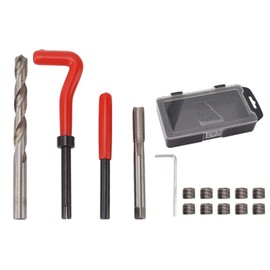 M6x1.0 Thread Repair Kit Carbon Steel Drill Screw Tap Helical Coil Rethreading Repair Insert Tool for Car Repairing
