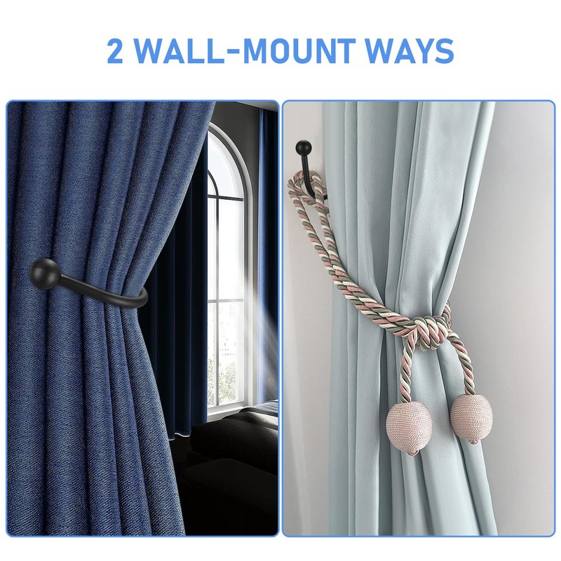 XxinXrongMetal Curtain Holdbacks, 2 Pcs Curtain Drapery Holdbacks, Curtain Tieback