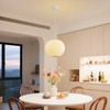 Fivemengo Globe Silk Pendant Light 11.8in Small, White Imitation Silk