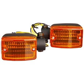 Kijima 219-5189 Motorcycle Turn Signal Lamp #470 Square Type, Black Body/Amber Lens, General Purpose
