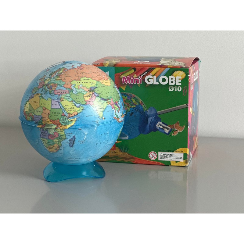 EXERZ 10CM Mini Globe (Political Map), with Pencil Sharpener build