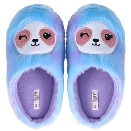 Kathyland Womens Cozy Purple Sloth Slippers for Women & Kids (5-6 US Women)