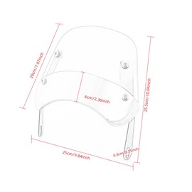 Motorcycle Windshield Universal Wind Deflector Windscreen Front Flyscreen with Mount for Motorbike 5"-7" LED Headlight (Gray A)