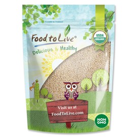 Food to Live Organic White Quinoa, 8 Ounces Whole Grain, Non-GMO, Kosher, Vegan, Sirtfood, Bulk
