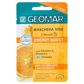 GEOMAR | Gesichtsmaske Energy Boost, Strahlende und belebende Wirkung, 5 Minuten, 95% Natürlichen Ursprungs, Dermatologisch getestet, Made in Italy, 7,5 ml x 2