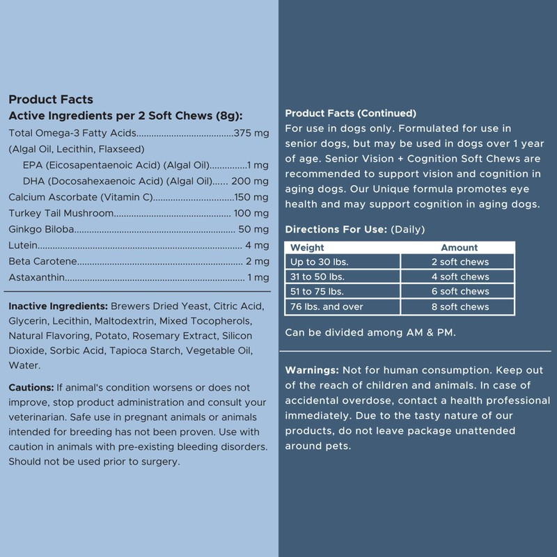 Chew + Heal Labs Senior Dog Vision and Cognition Chews