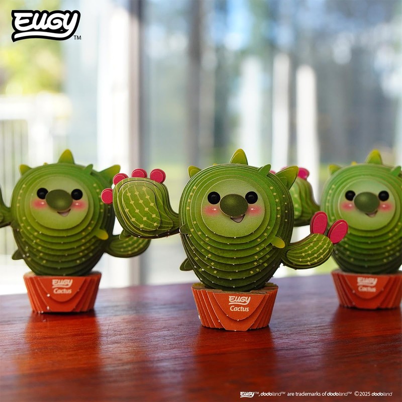 Eugy Cactus 3D Puzzle - 44 Piece Eco-Friendly Educational Toy