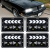 BESTZHEYU 4PCS 4x6'' LED Headlights for Kenworth T800 W900 Freightliner