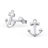 Bungsa Anchor Stud Earrings 925 Sterling Silver Earrings for Women,