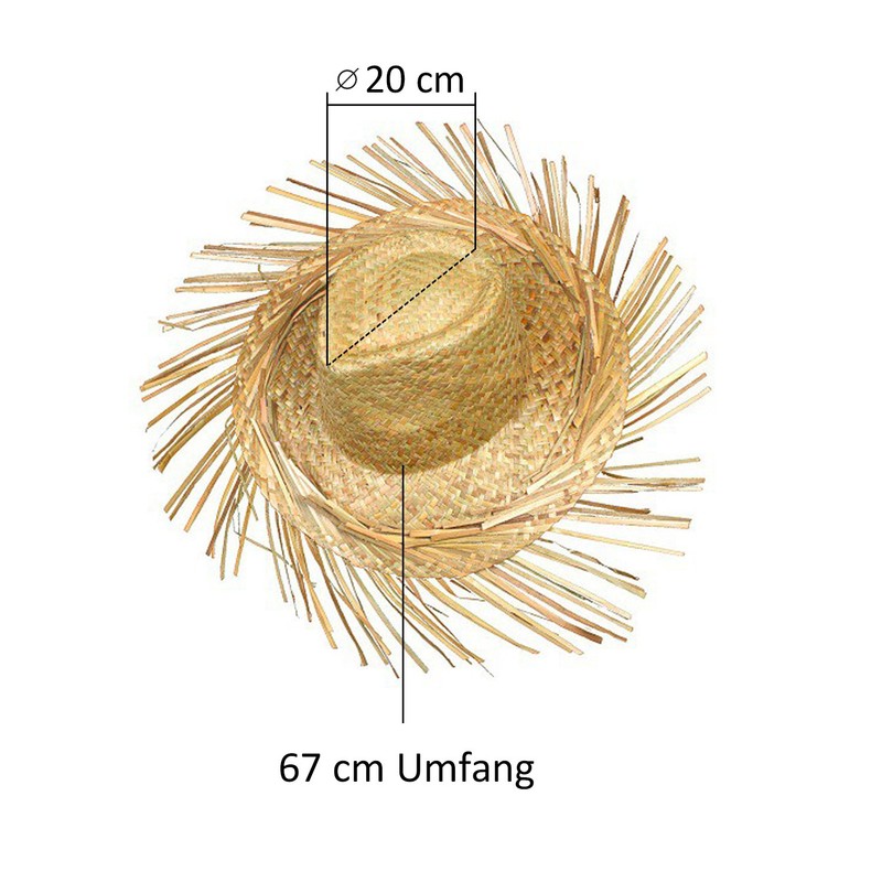 Schramm® Straw Hat Hawaii with Fringes Diameter 44 cm Raffia