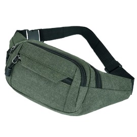 Bumbag Fanny Pack Waist Hip Bag for Men Women Kids Waterproof for Travel Festival Hiking Walking Running Outdoors Sports (Green)