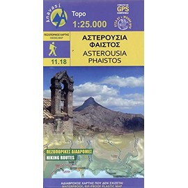 Wanderkarte Asterousia, Phaistos: Hiking Routes. Waterproof, rip-proof plastic map. GPS compatible. GGRS 87 + WGS 84 grid