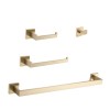 Bathroom Hardware Set Brushed Brass Wall Mounted Contemporary Design 25in