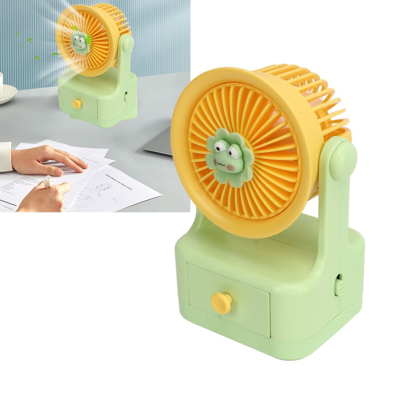 Desk Fan USB Charging Adjustable Angle Cute Portable Multifunction Air
