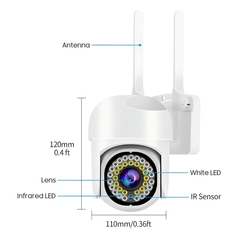 2 unidades Cámara de Seguridad Dheot GQ26 Exterior Wifi Hd