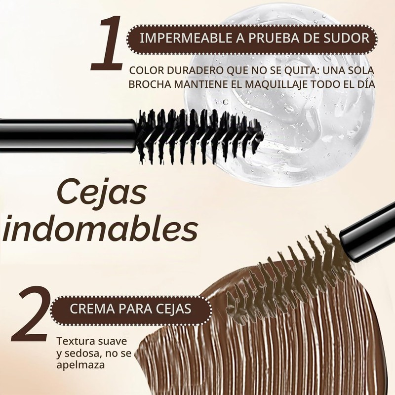 Gel para Cejas de Doble Extremo con Color, Fijador de