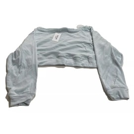 Refugee Athletics Women’s Blue Off The Shoulder Cropped Top Small