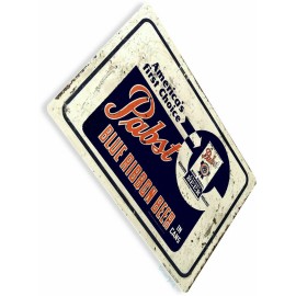 Pabst Beer Can Choice Logo Retro Wall Decor Bar Man Cave Large Metal Tin Sign