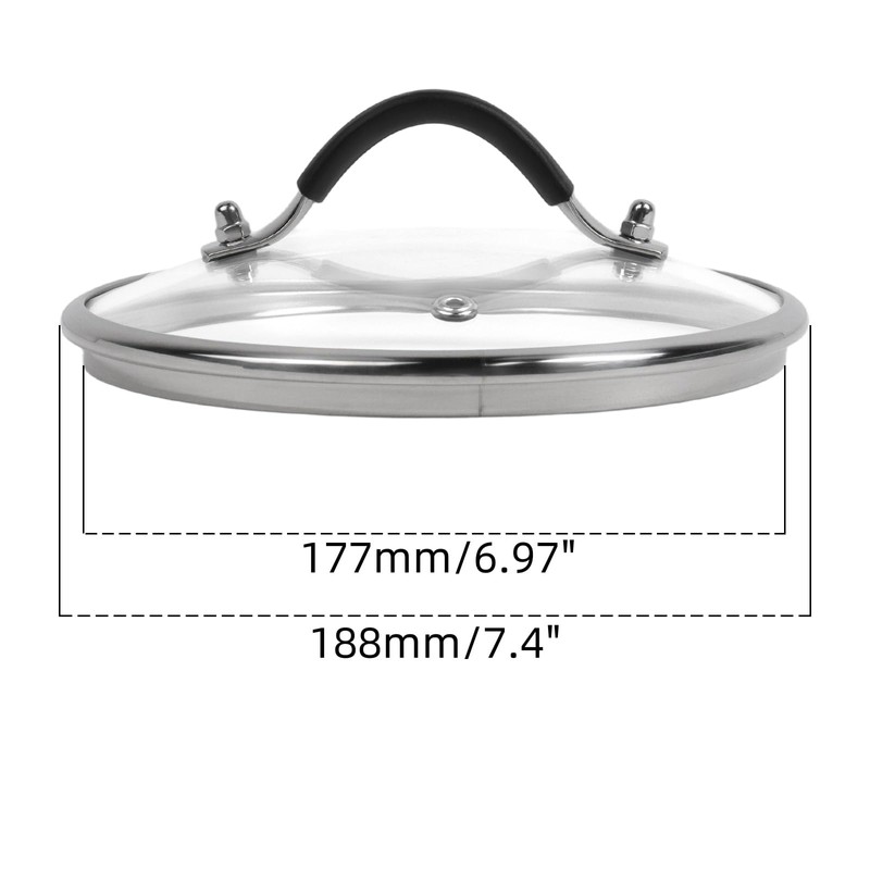 WDONAY Universal Lid, 7 Inch Tempered Glass Pan Cover Designed