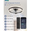 LEDIARY Flush Mount Ceiling Fans with Lights and Remote, 19.7''