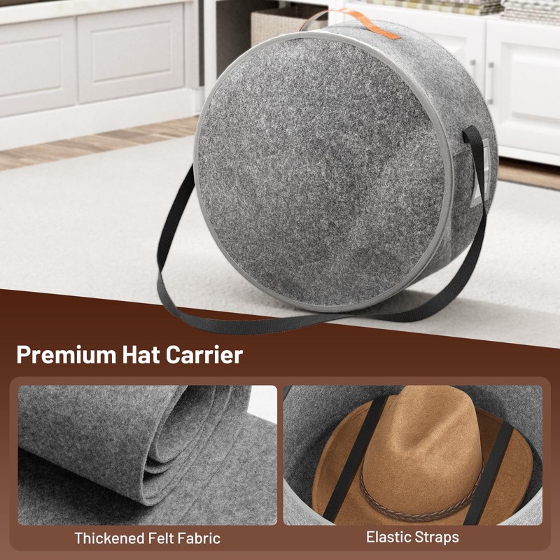 SLEEPING LAMB Cowboy Hat Box for Travel and Storage, Collapsible
