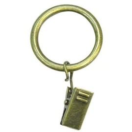 Spring Window Fashions 220-7221-06 Metal Ring and Clip, Antique Brass, 7-Pack