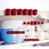 JUSTUSNX 24 Pcs Red Heart Shape Glitter Powder Press On