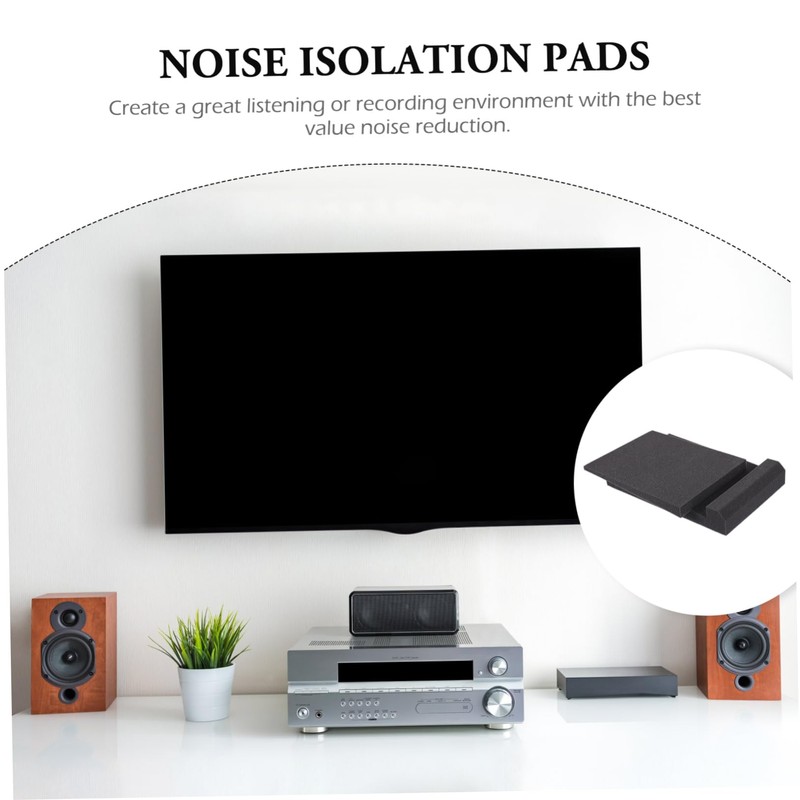 Kisangel 1 Set Acoustic Isolation Pads for Speakers Soundproof Sponge