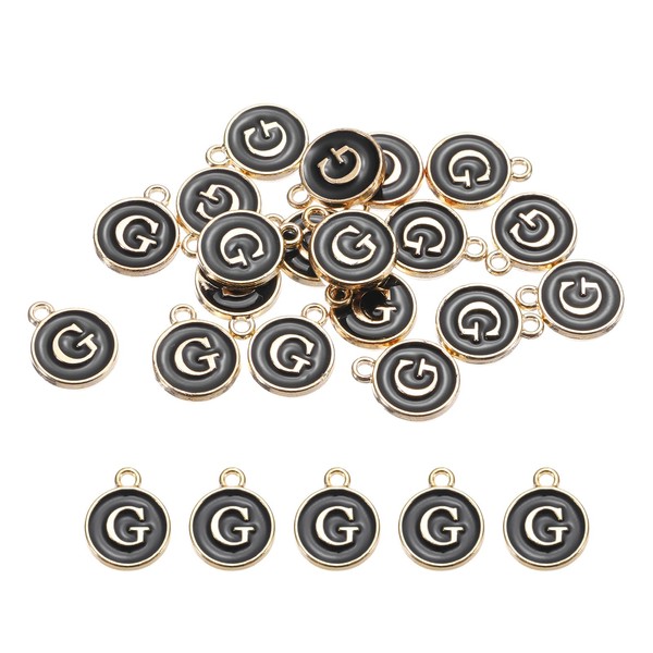 MECCANIXITY Alphabet G Letter Charm Double Sided Enamel Initial Alphabet