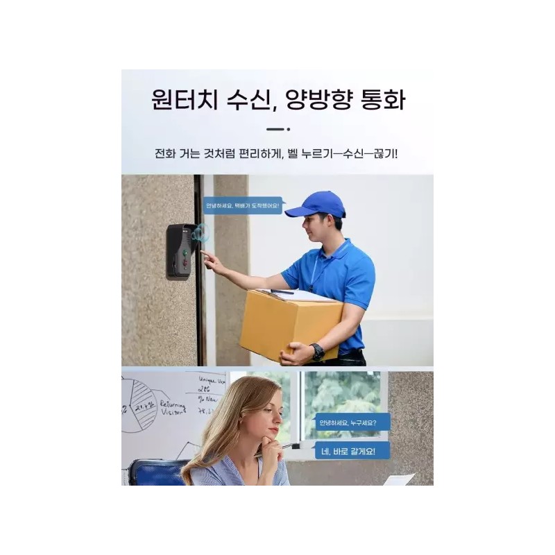 Unknown 무선인터폰 초인종 양방향 대화 주택 장거리 화이트 인터폰 [Q.