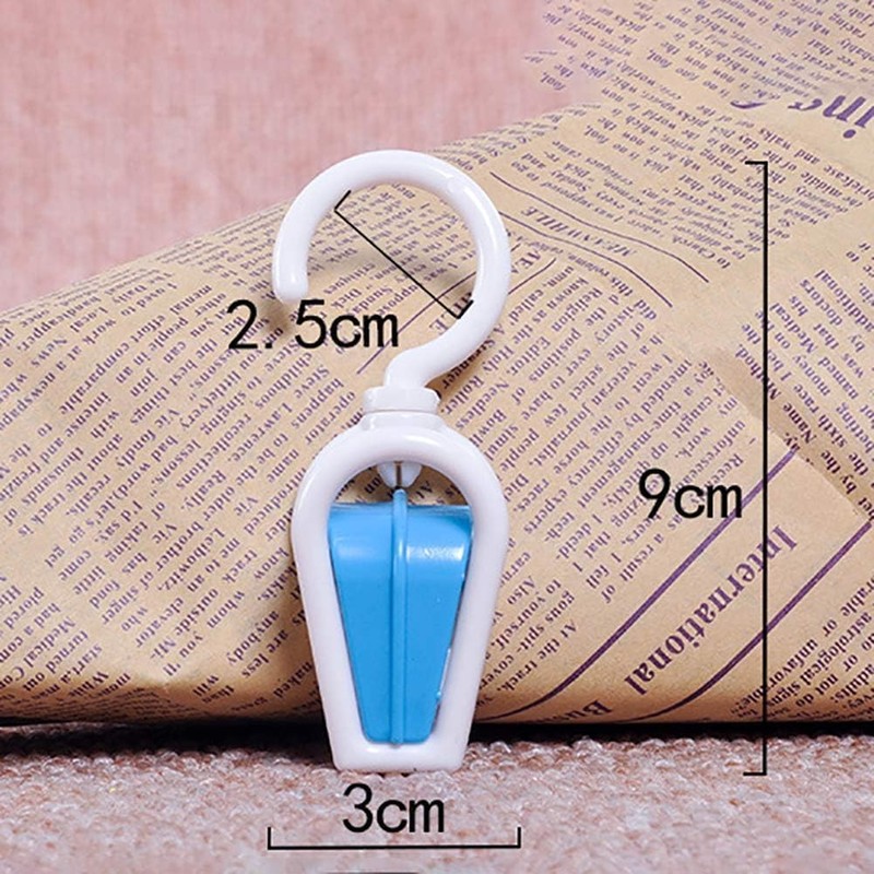 10Pcs Colorful Portable Plastic Strong Swivel Hook Rotating Laundry Hanging