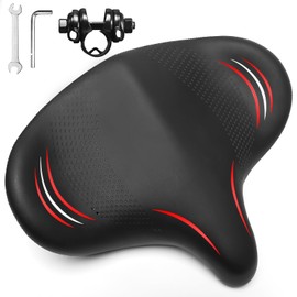 BUCKLOS Wide Bike Seat for Men Women Ebike Seats Comfort Extra Large Comfortable Bicycle Seats Saddle for Ebike/Crusier/Exercise/Peloton Bike