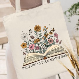 Teacher Appreciation Gifts Canvas Tote Bags Aesthetic for Women Cloth Cotton Bags Travel Bag Reusable Grocery Shopping Bag